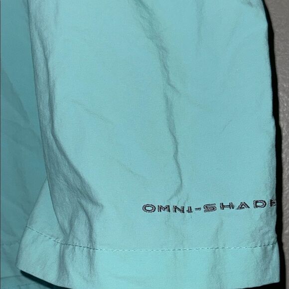 Columbia Light Green/Blue PFG Sports Shorts - Picture 3 of 10